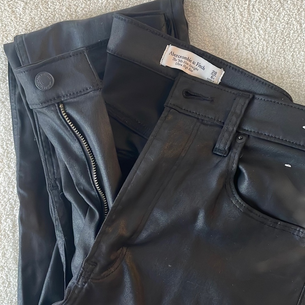 Abercrombie Coated Black Jeans